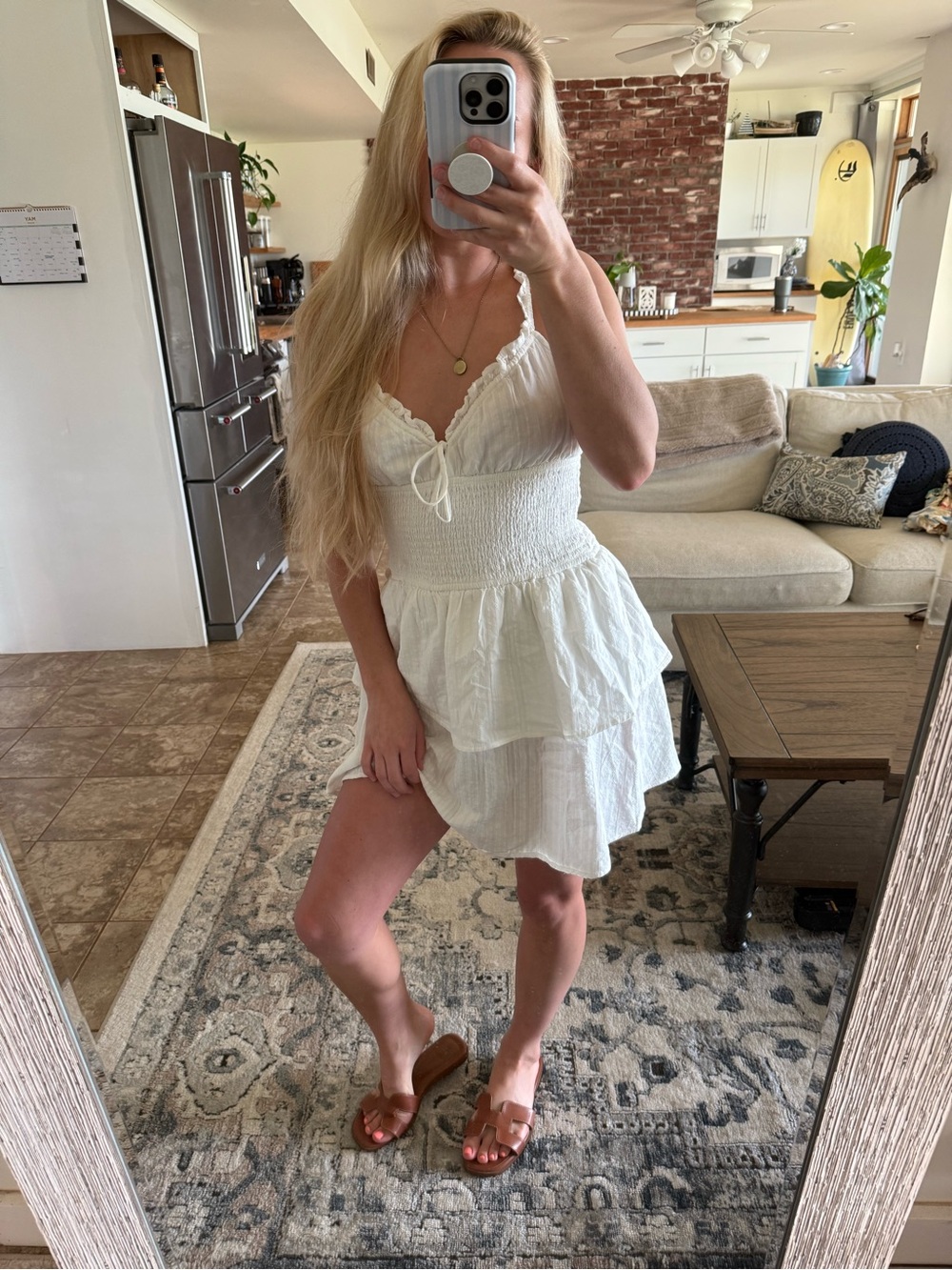 Aeropostale White Tiered Smocked Mini Dress
